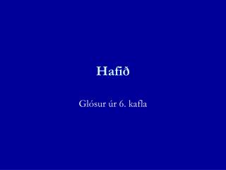 Hafið