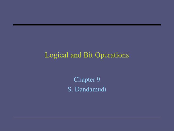 logical and bit operations