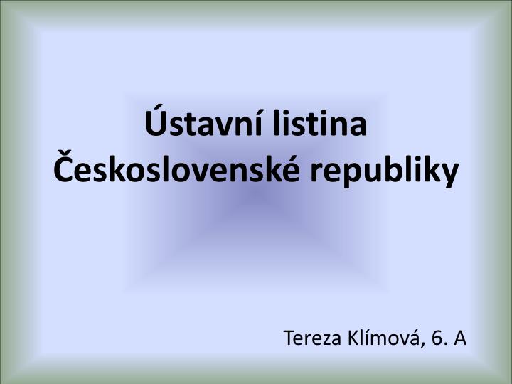 stavn listina eskoslovensk republiky