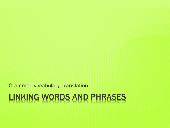grammar vocabulary translation