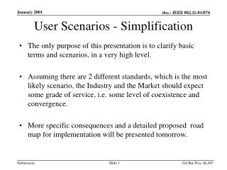 User Scenarios - Simplification