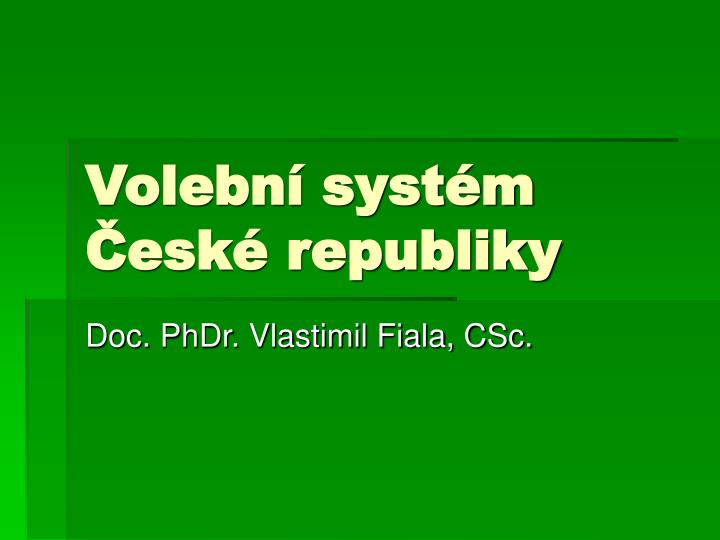 volebn syst m esk republiky