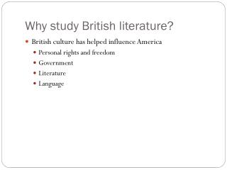 Why study British literature?
