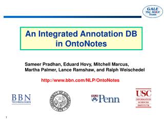 An Integrated Annotation DB in OntoNotes