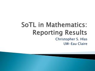 sotl in mathematics reporting results