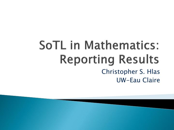 sotl in mathematics reporting results