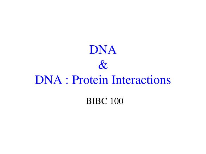 dna dna protein interactions