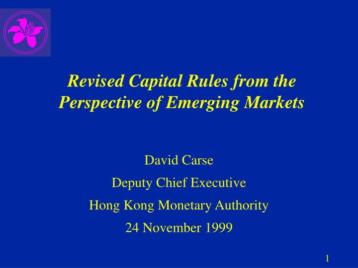 revised capital rules from the perspective of emerging markets