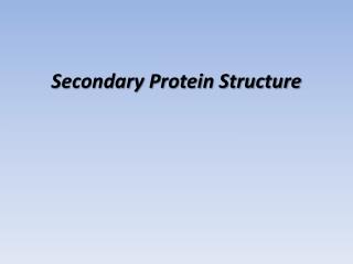 Secondary Protein Structure