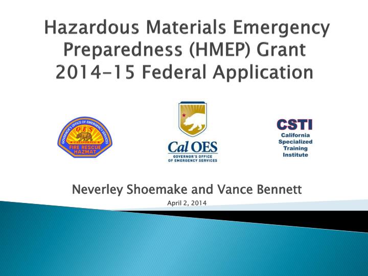 hazardous materials emergency preparedness hmep grant 2014 15 federal application