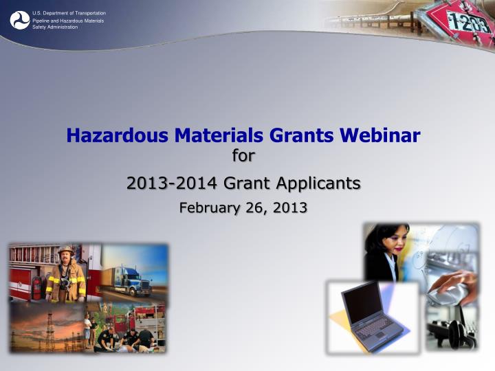 hazardous materials grants webinar
