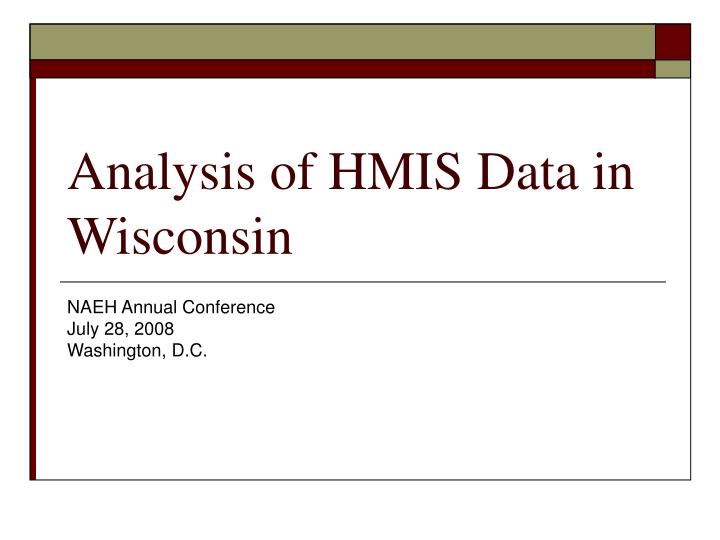 analysis of hmis data in wisconsin