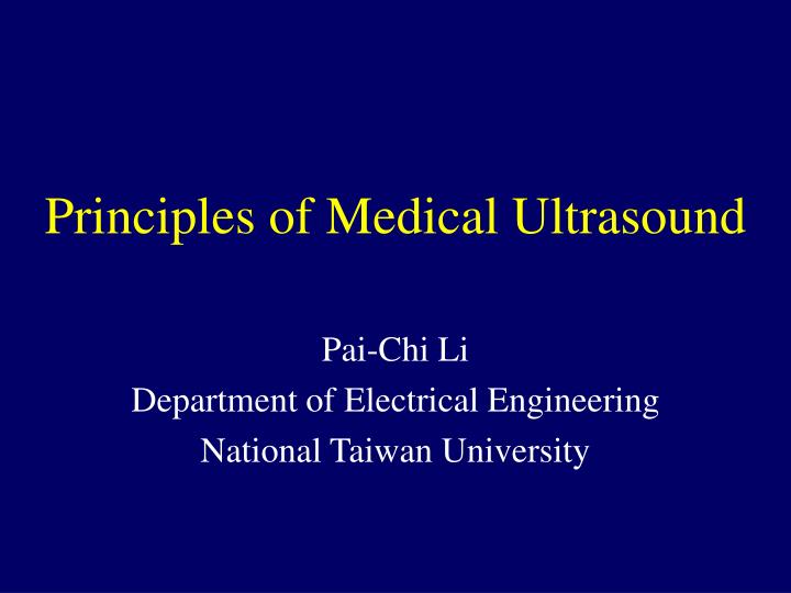 principles of medical ultrasound