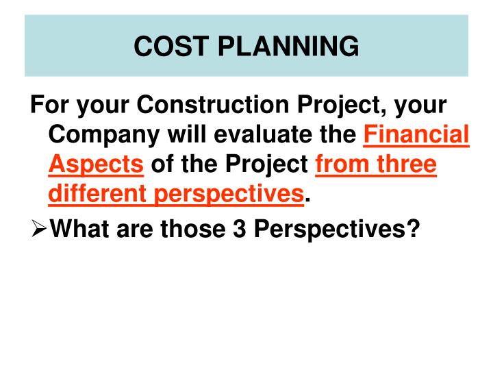 cost planning