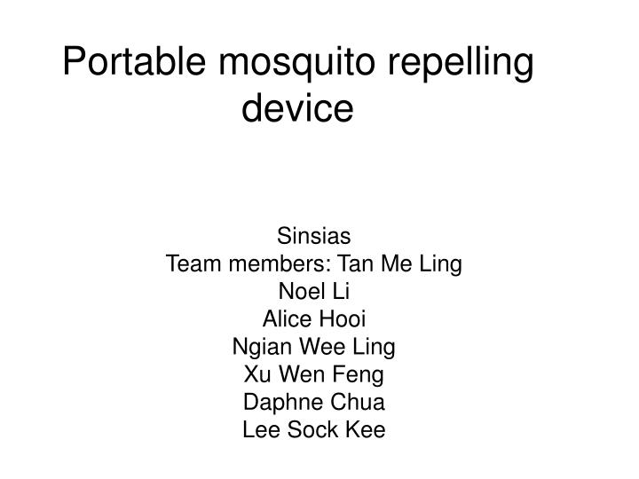 portable mosquito repelling device