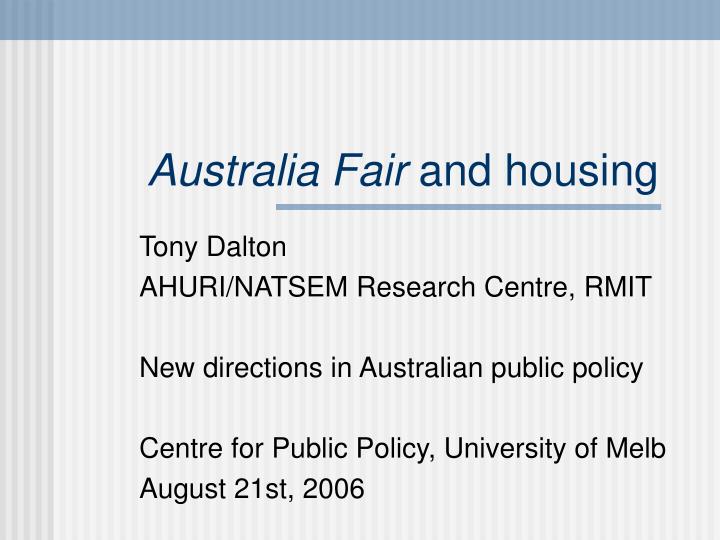 australia fair and housing