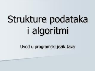 strukture podataka i algoritmi