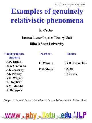 Examples of genuinely relativistic phenomena