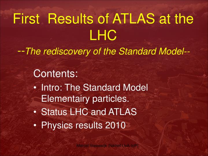 first results of atlas at the lhc the rediscovery of the standard model