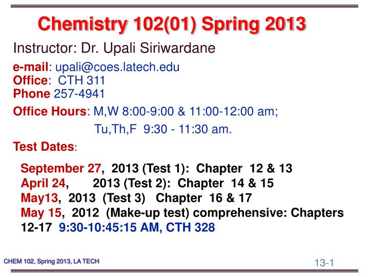 chemistry 102 01 spring 2013