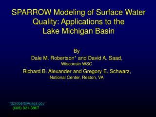 SPARROW Modeling of Surface Water Quality: Applications to the Lake Michigan Basin