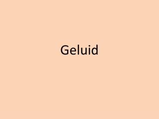 geluid