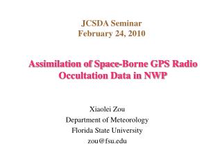 Assimilation of Space-Borne GPS Radio Occultation Data in NWP