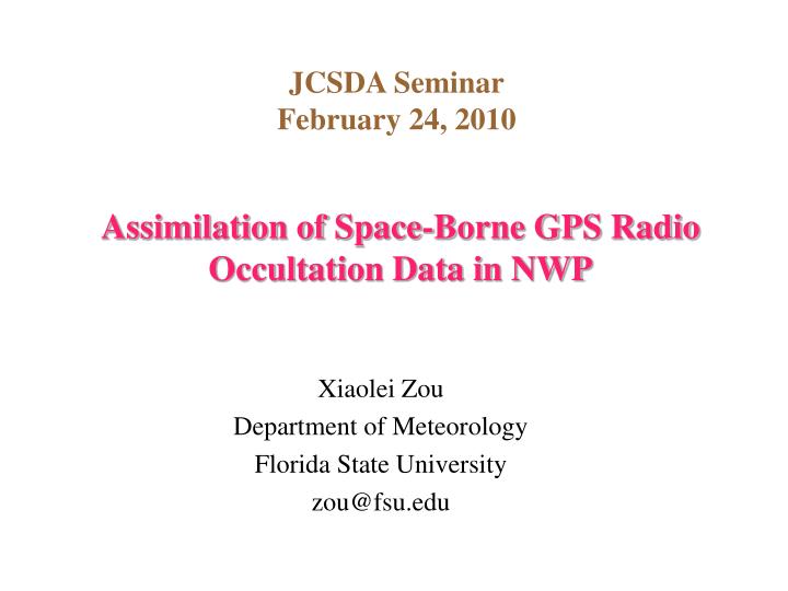 assimilation of space borne gps radio occultation data in nwp