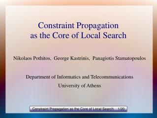 Constraint Propagation as the Core of Local Search