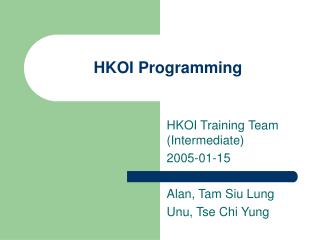 HKOI Programming