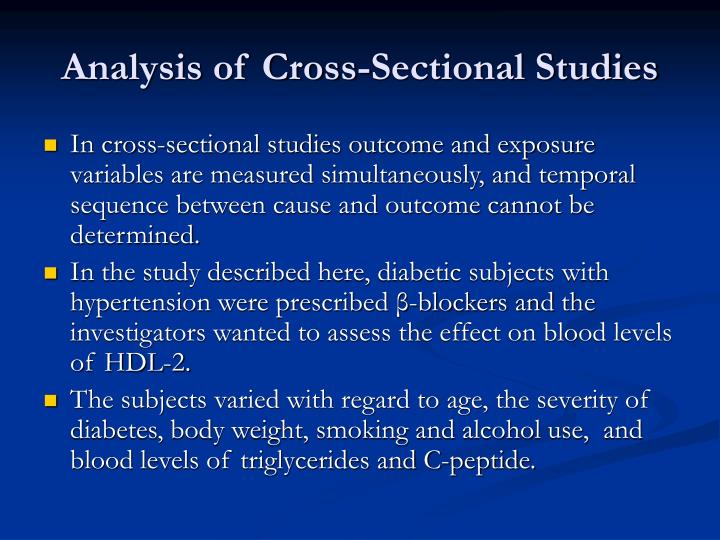 analysis of cross sectional studies
