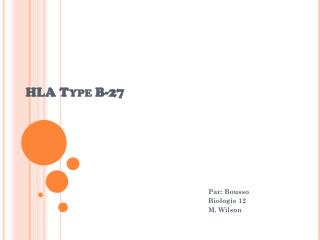 hla type b 27