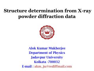 Structure determination from X-ray powder diffraction data
