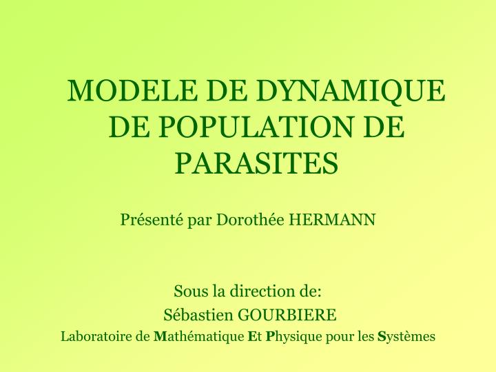 modele de dynamique de population de parasites