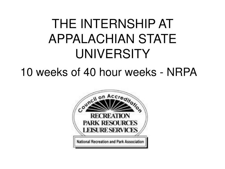 the internship at appalachian state university