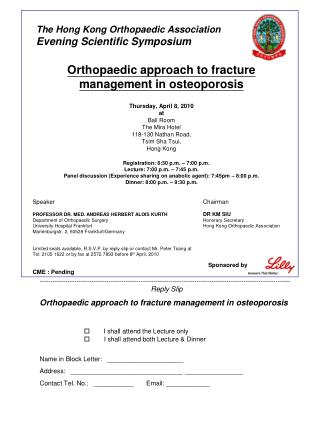 The Hong Kong Orthopaedic Association Evening Scientific Symposium