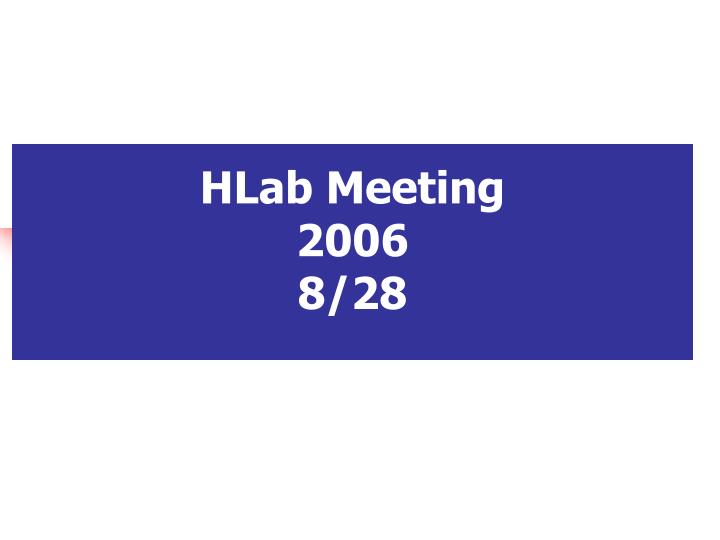 hlab meeting 2006 8 28