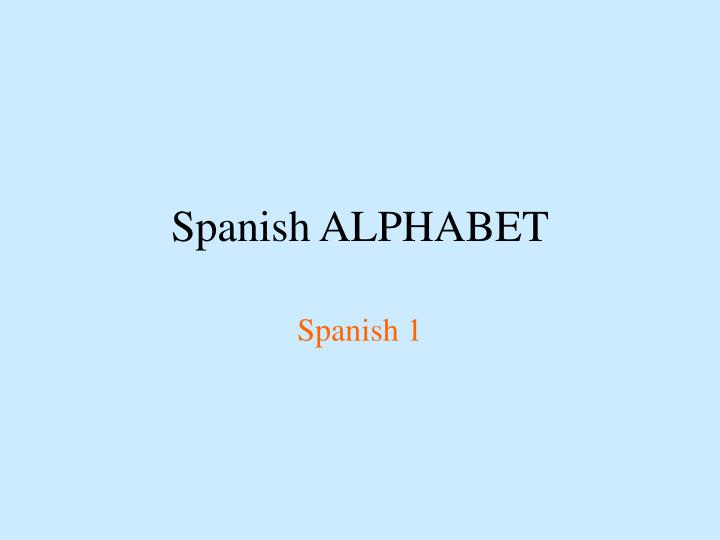 spanish alphabet