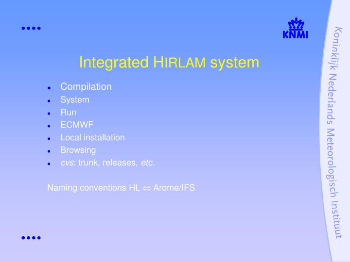 integrated h irlam system