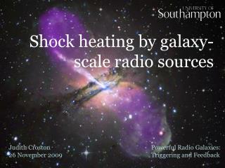 Shock heating by galaxy-scale radio sources