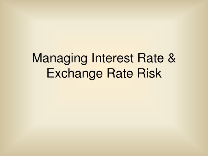 managing interest rate exchange rate risk