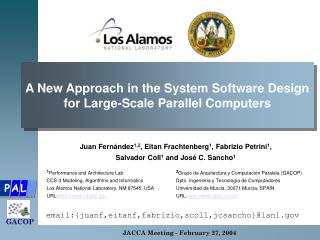 A New Approach in the System Software Design for Large-Scale Parallel Computers
