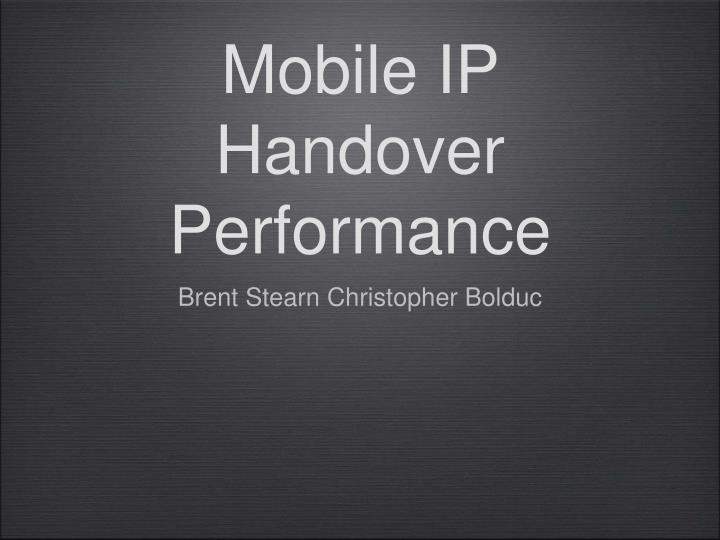 mobile ip handover performance