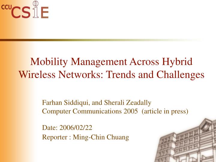 mobility management across hybrid wireless networks trends and challenges
