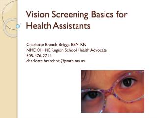 Vision Screening Basics for Health Assistants