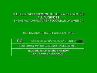 THE FILM ADVERTISED HAS BEEN RATED