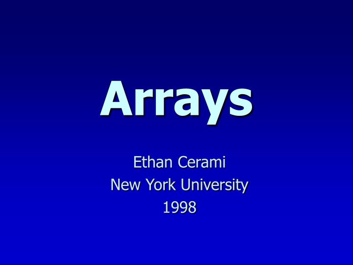 arrays