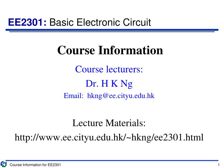 course information