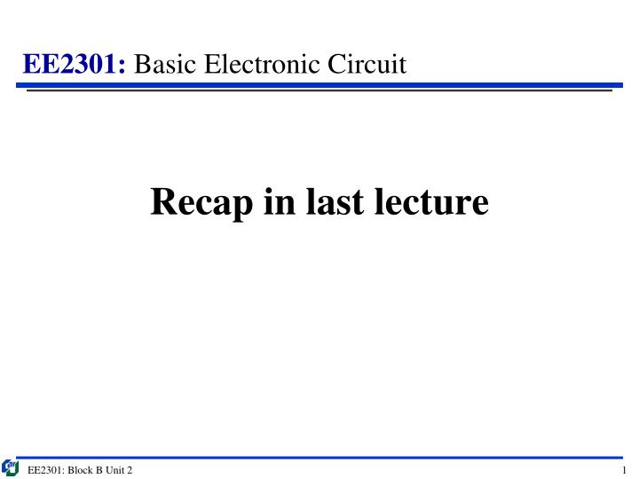 recap in last lecture