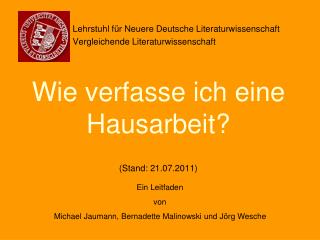 wie verfasse ich eine hausarbeit stand 21 07 2011